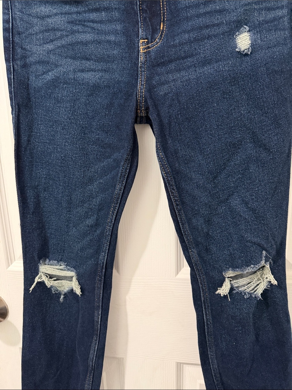 Abercrombie & Fitch Dark Blue Distressed High Rise Skinny Jeans 00 regular - Picture 3 of 6